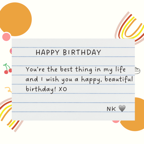 Happy Birthday Card with note